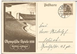 ALEMANIA REICH ENTERO POSTAL JUEGOS OLIMPICOS DE BERLIN 1936 MAT ERFURT - Sommer 1936: Berlin