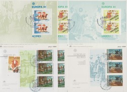 Açores Et Madère 1981, 1982, 1985. Petit Lot De Timbre Et Blocs Europa Oblitérés. Cote +/- 30 € - Autres & Non Classés