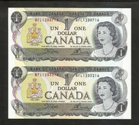 Uncut Banknotes - Banque Du CANADA / Bank Of CANADA - 1 DOLLAR (1973) - Kanada