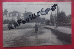 Cp Rare  Andrezieux La Route De St Cyprien Ravinee Par L'inondation Animé N 320 - Andrézieux-Bouthéon