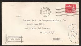 A) 1964 USA,  RED STAMP,AIRPLANE, CAPITOL, AIRMAIL, CIRCULATED COVER FROM NEW YORK TO MEXICO DF. - 3b. 1961-... Ungebraucht