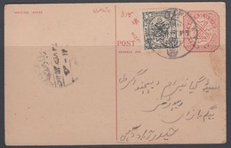 Hyderabad 1937 Type Stationery Card Uprated 4p Hanguli - Hyderabad