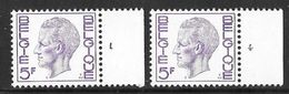 COB 1645P ** - Numéro De Planche 1 & 4 - 1971-1980