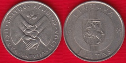 Lithuania 1 Litas 1999 Km#117 "Baltic Way" - Lituanie