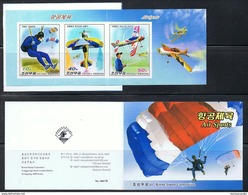 NORTH KOREA 2016 AIR SPORTS STAMP BOOKLET IMPERFORATED - Parachutespringen