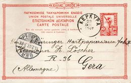 Kerkyra,29.01.1907 To Germany,cancell:Gera,15.02.1907,see Scan - Ganzsachen