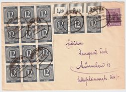 1948, Seltene 10fach,12 Pfg. Ziffer , OR!   , # 8420 - Briefe U. Dokumente