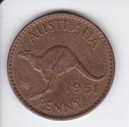 MONEDA DE AUSTRALIA DE 1 PENNY DEL AÑO 1951 CANGURO (KANGAROO) - Penny