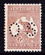 Australia 1929 Kangaroo 6d Chestnut Small Multiple Watermark Perf OS MNH - Mint Stamps