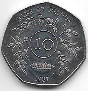 *uganda 10 Shilling 1987  Km 30 - Oeganda