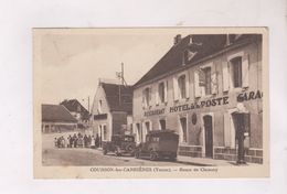 CPA DPT 89 COURSON LES CARRIERES, ROUTE DE CLAMECY , HOTEL DELA POSTE ! (voir Timbre) - Courson-les-Carrières