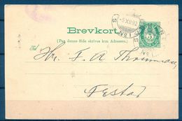 1892 , NORUEGA , ENTERO POSTAL CIRCULADO ENTRE SYDBANEN Y FREDRIKSTAD - Lettres & Documents