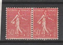 FRANCE N° 199 50C ROUGE TYPE SEMEUSE LIGNEE POINT ROUGE SOUS LE 50C DU TIMBRE A DROITE NEUF AVEC CHARNIERE - Nuovi