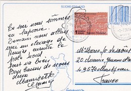 Cachet Obliteration En Forme De Pere Noel Sur Carte Postale Finlande - Varietà E Curiosità