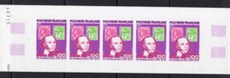 Polynesia 1979, Stamp On Stamp, Roland Hill, Strip Of 5 IMPERFORATED - Neufs