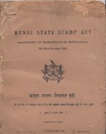 BUNDI STate  1932  Bundi State Stamp Act  27 Pages  In  Local & English Language  Complete  Book  #  97316   Inde  I - Bundi
