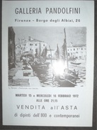 CATALOGO VENDITA ALL'ASTA DALLERUA PANDOLFINI FIRENZE  15/16/2/1972 DI DIPINTI DELL'800 E CONTEMPORANEI - Scientific Texts