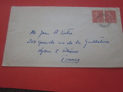 SUOMI Finland -Timbre-Europe-Hagalund  Finlande-1958 - Lettre & Document Marcophilie Par Avion-By Air-mail--Lyon France - Storia Postale
