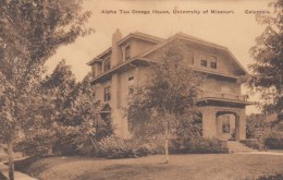 Columbia Missouri, University Of Missouri, Alpha Tau Omaega House, Fraternity, 1920s Vintage Albertype Postcard - Columbia