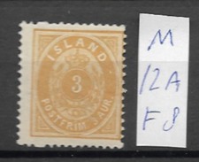 1882 MH Iceland, Perf 14 - Neufs