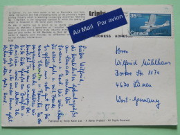 Canada 1981 Postcard ""Manitoba Apple Sunflower Wheat Cows Vegetables"" To Germany - Plane - Cartas & Documentos