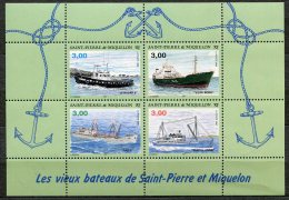 3606  - St PIERRE ET MIQUELON  BF 5  ** Vieux Bateaux De St Pierre Et Miquelon   1996        SUPERBE - Blocks & Sheetlets