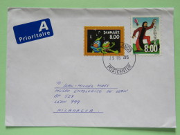 Denmark 2013 Cover To Nicaragua - Comics - Frogs - Balloon - Lettres & Documents