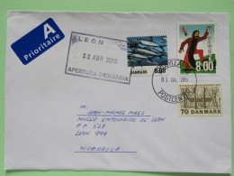 Denmark 2013 Cover To Nicaragua - Fishes - Church - Balloon - Lettres & Documents