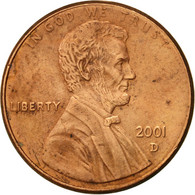 Monnaie, États-Unis, Lincoln Cent, Cent, 2001, U.S. Mint, Denver, SUP, Copper - 1959-…: Lincoln, Memorial Reverse