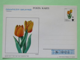 Turkey 1983 Stationery Postcard Unused Overprinted ""A"" - Flower Tulips - Covers & Documents