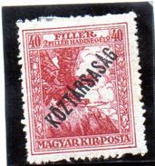 B - 1918 Ungheria - Uccello Mitologica Turul (linguellato) - Unused Stamps