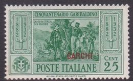 Italy-Colonies And Territories-Aegean-Carchi S 19 1932 Garibaldi 25 Green MNH - Aegean (Carchi)