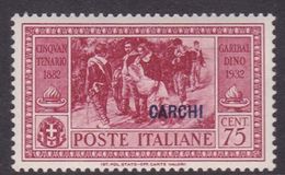 Italy-Colonies And Territories-Aegean-Carchi S 22 1932 Garibaldi 75c Carmine Brown MNH - Aegean (Carchi)