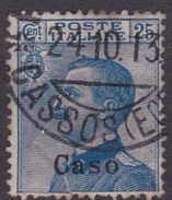 Italy-Colonies And Territories-Aegean-Caso S5 1912 25c Blue Used - Aegean (Caso)