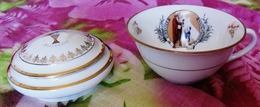 ENSEMBLE TASSE ET BONBONNIERE PORCELAINE LIMOGES SOUVENIR COMMUNION SOLENNELLE - Limoges (FRA)