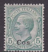 Italy-Colonies And Territories-Aegean-Coo S 2  1912 5c Green MH - Aegean (Coo)