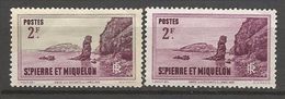 ST PIERRE ET MIQUELON  N° 184 VARIETEE SUR LA COULEUR NEUF*  CHARNIERE / MH - Unused Stamps
