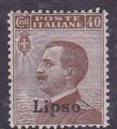 Italy-Colonies And Territories-Aegean-Lipso S 6  1912  40c Brown MH - Egée (Lipso)