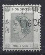 Hong Kong 1954 Queen Elizabeth II  30c (o) - Gebruikt