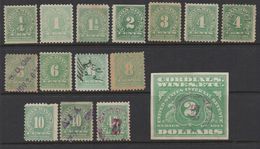 R270.-. USA- 1914- WINE STAMPS LOT X 15 STAMPS- MNH / MH / USED - Steuermarken