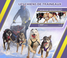 CENTRAL AFRICA 2017 ** Sledge Dogs Schlittenhunde Huskies S/S - IMPERFORATED - DH1727 - Autres Modes De Transport