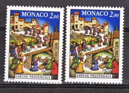 Monaco 1400 Variété Batiments Jaunes Et Roses Santons Et Village Neuf ** TB  MNH Sin Charnela - Varietà