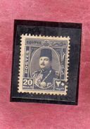 EGYPT EGITTO 1944 1950 1945 KING FAROUK RE ROI 20m DARK GRAY USATO USED OBLITERE' - Usados