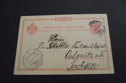 1032. Carte Postale Kingdom Of Serbia , Traleved Belgrade-Oelsnitz(Germany) 1903 - Prefilatelia