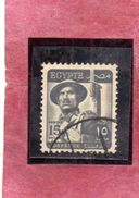 EGYPT EGITTO 1953 1956 SOLDIER SOLDATO 15m GRAY USATO USED OBLITERE' - Usados