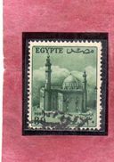 EGYPT EGITTO 1953 1956 MOSCHEA MOSQUE OF SULTAN HASSAN 30m DULL GREEN USATO USED OBLITERE' - Usados