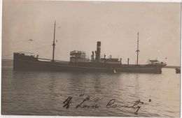 Carte Photo Marine 1920's RPPC Navy Norway Norge Ship Nommé à Identifier - Cargos