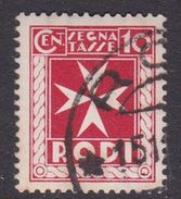 Italy-Colonies And Territories-Aegean General Issue-Rodi Postage Due D2 1934 10c Carmine Used - Emisiones Generales
