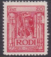 Italy-Colonies And Territories-Aegean General Issue-Rodi S4 1929 Pictorials Perf 11  2oc Red MH - Amtliche Ausgaben