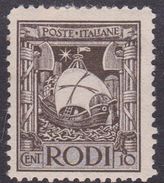 Italy-Colonies And Territories-Aegean General Issue-Rodi S4 1929 Pictorials Perf 11 10c Brown MH - Amtliche Ausgaben